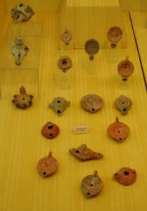 Roman oil lamps - source Hieropolis Museum, Turkey